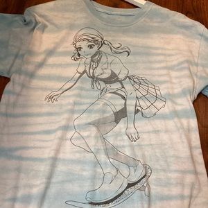 Blue skater anime shirt